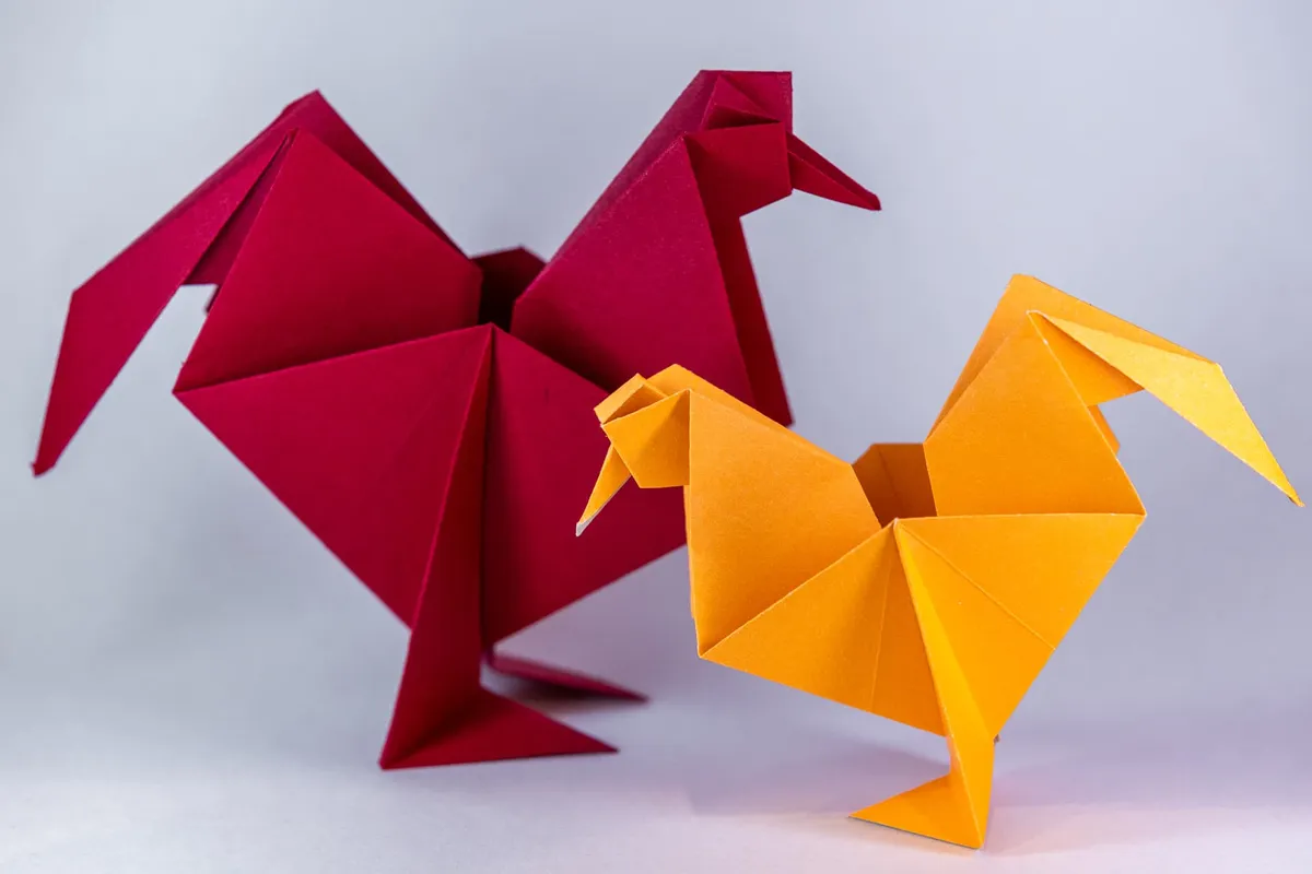 Koguty - origami, zdjęcie 1